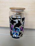 cow stitch glass cup
